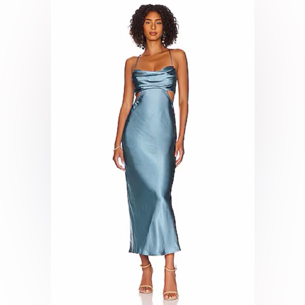 Astr Elegant Backless Blue Dress